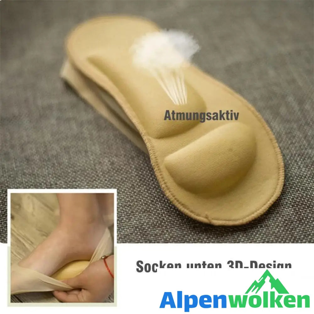 Alpenwolken - 3D Fußmassage gepolsterte Lady Invisible Socken