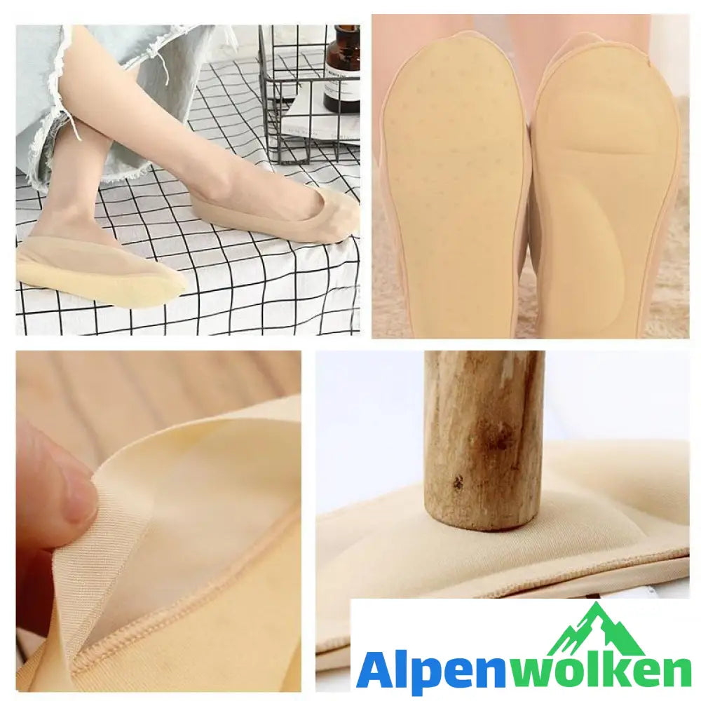 Alpenwolken - 3D Fußmassage gepolsterte Lady Invisible Socken