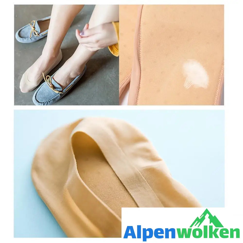 Alpenwolken - 3D Fußmassage gepolsterte Lady Invisible Socken