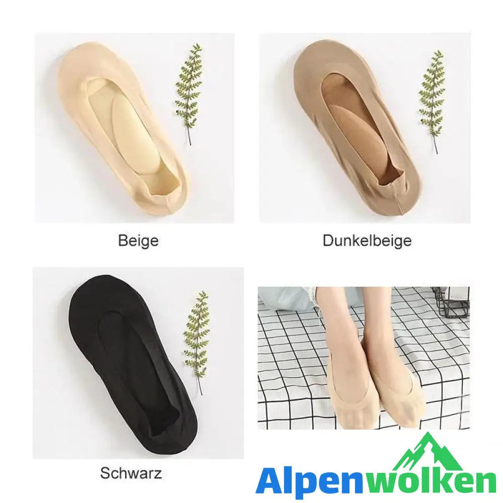 Alpenwolken - 3D Fußmassage gepolsterte Lady Invisible Socken