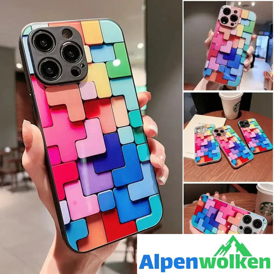 Alpenwolken - 3D-Glashülle mit quadratischem Muster für iPhone