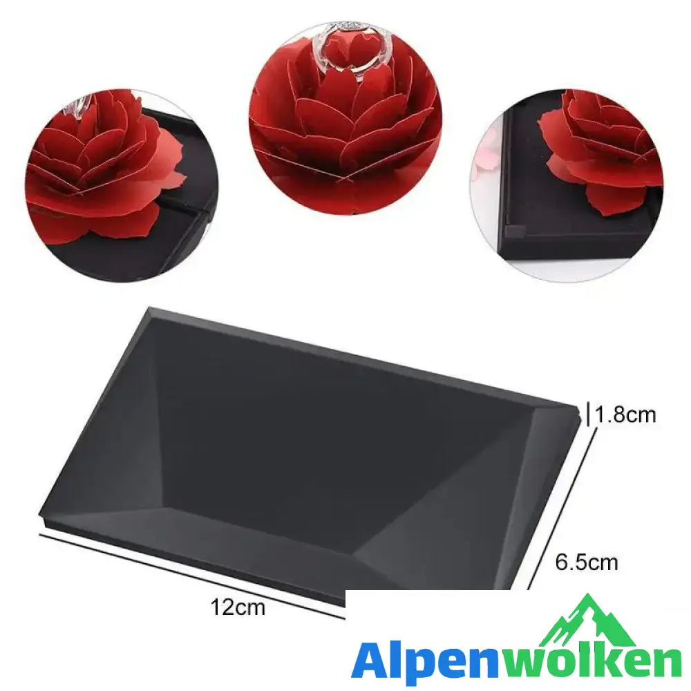 Alpenwolken - 3D Pop Up Rose Ringschachtel