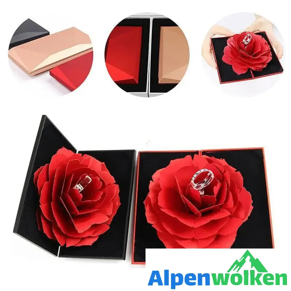 Alpenwolken - 3D Pop Up Rose Ringschachtel