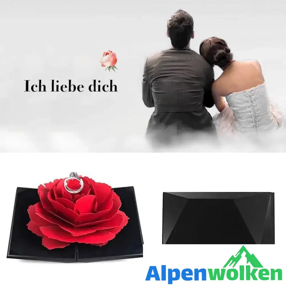 Alpenwolken - 3D Pop Up Rose Ringschachtel