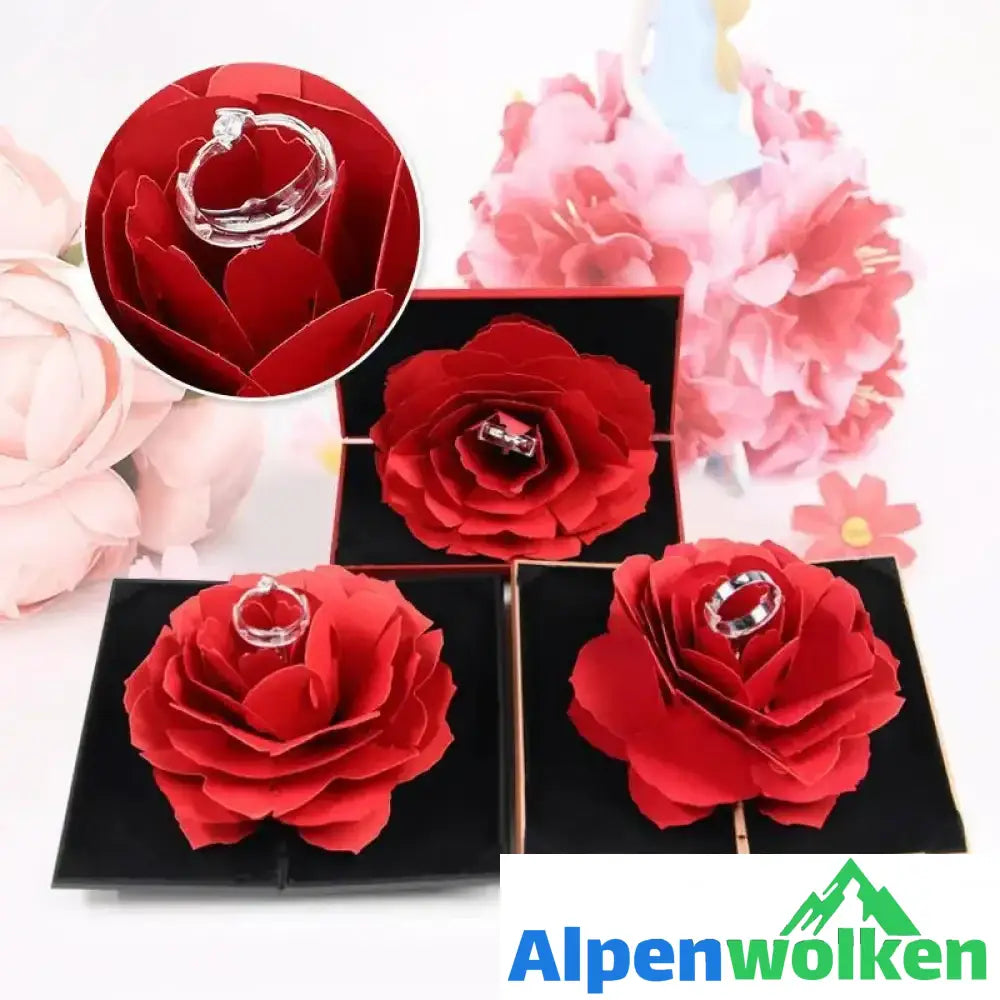 Alpenwolken - 3D Pop Up Rose Ringschachtel