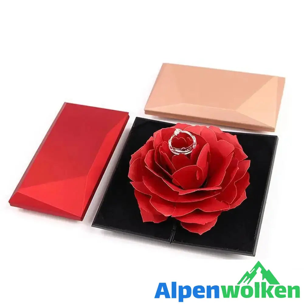 Alpenwolken - 3D Pop Up Rose Ringschachtel