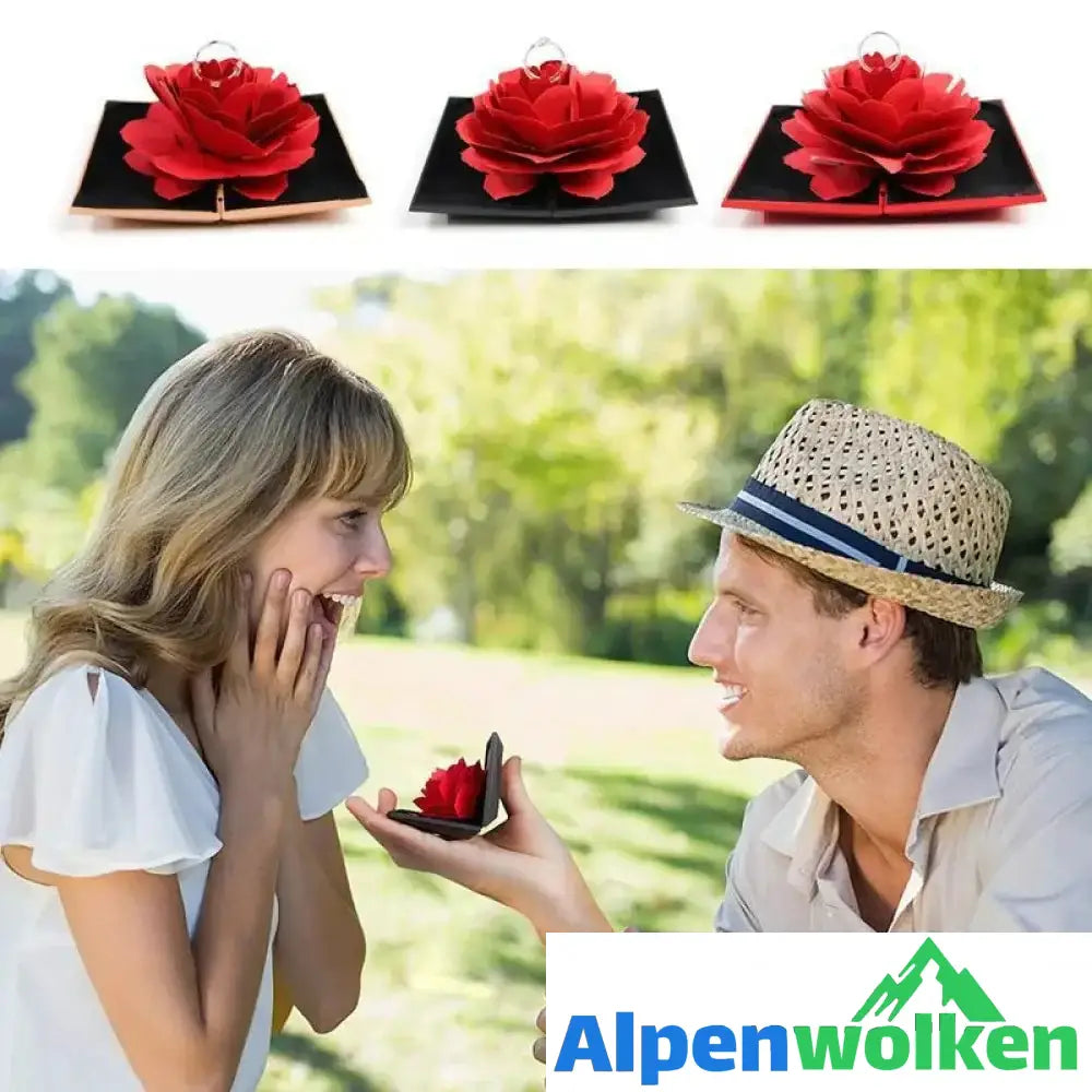 Alpenwolken - 3D Pop Up Rose Ringschachtel