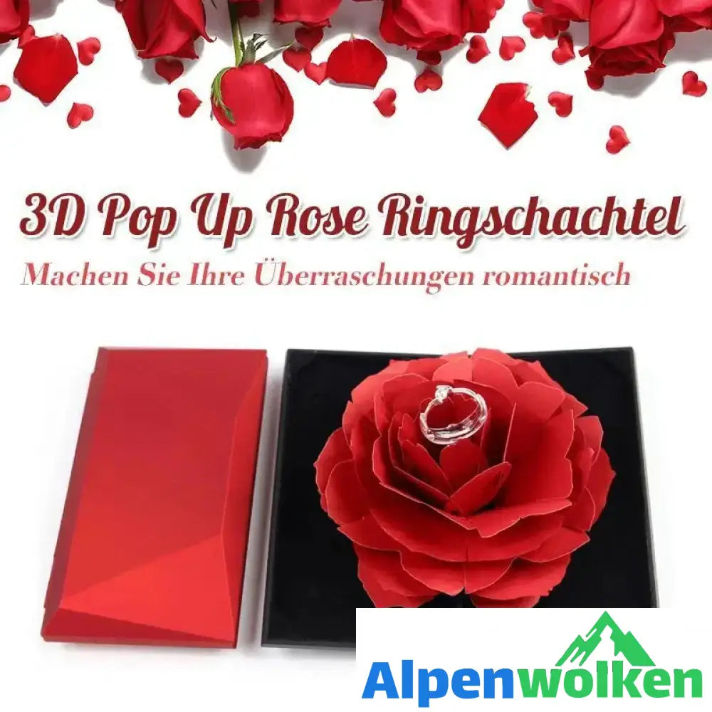 Alpenwolken - 3D Pop Up Rose Ringschachtel