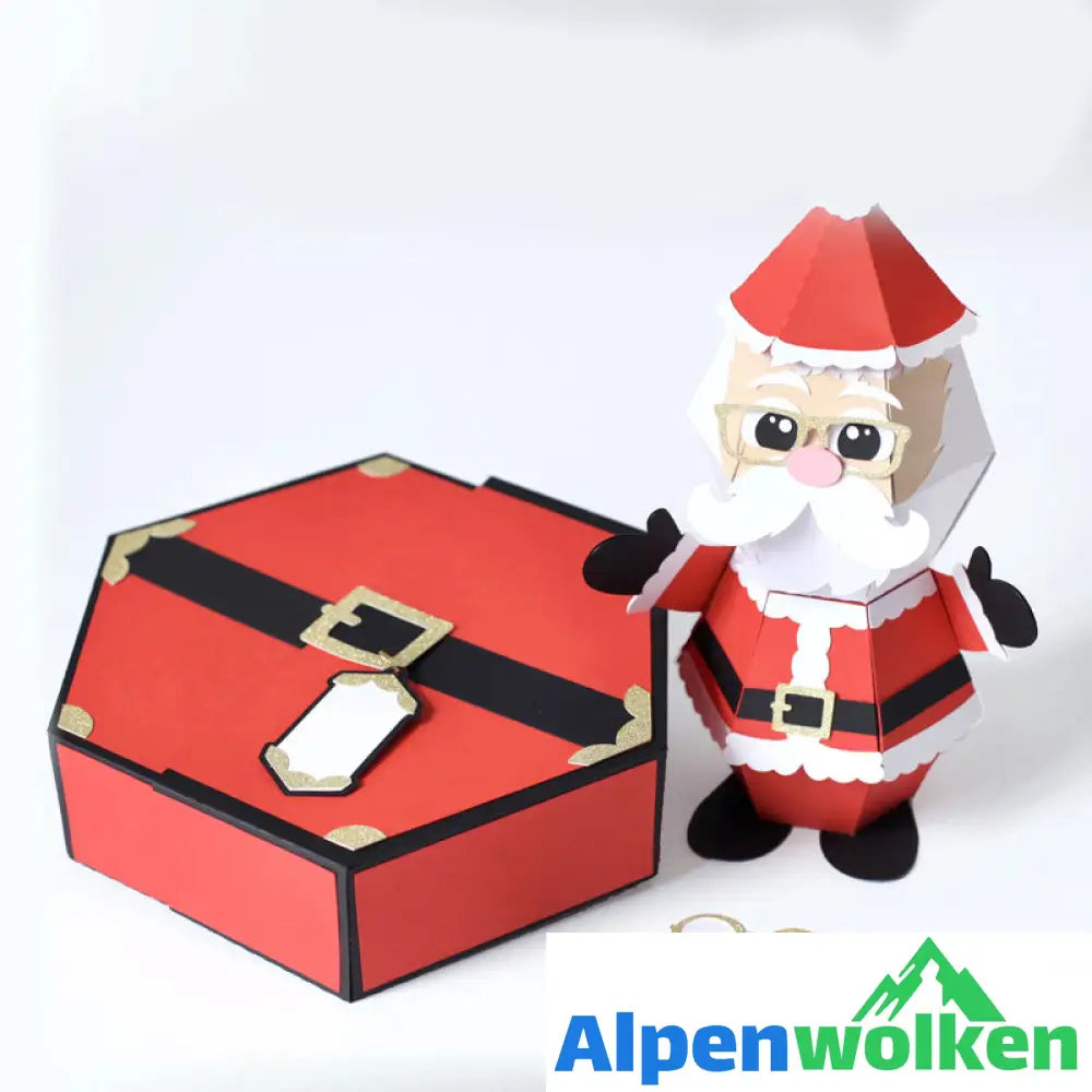 Alpenwolken - 3D-Popup-Box-Karte „Weihnachtsmann-Streich“