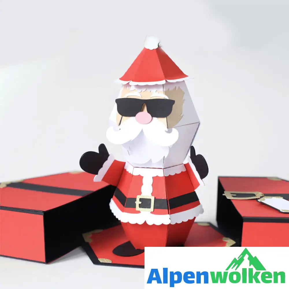 Alpenwolken - 3D-Popup-Box-Karte „Weihnachtsmann-Streich“