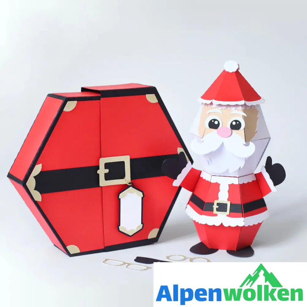 Alpenwolken - 3D-Popup-Box-Karte „Weihnachtsmann-Streich“