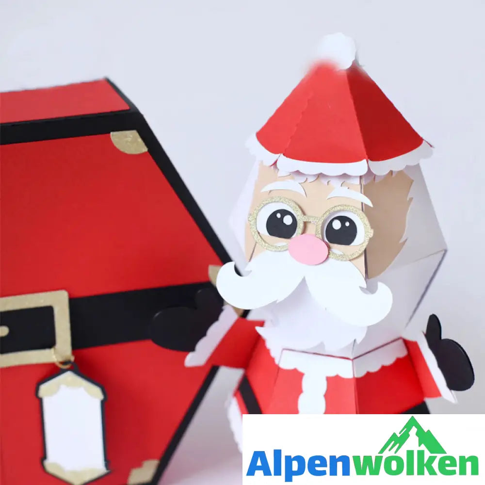 Alpenwolken - 3D-Popup-Box-Karte „Weihnachtsmann-Streich“