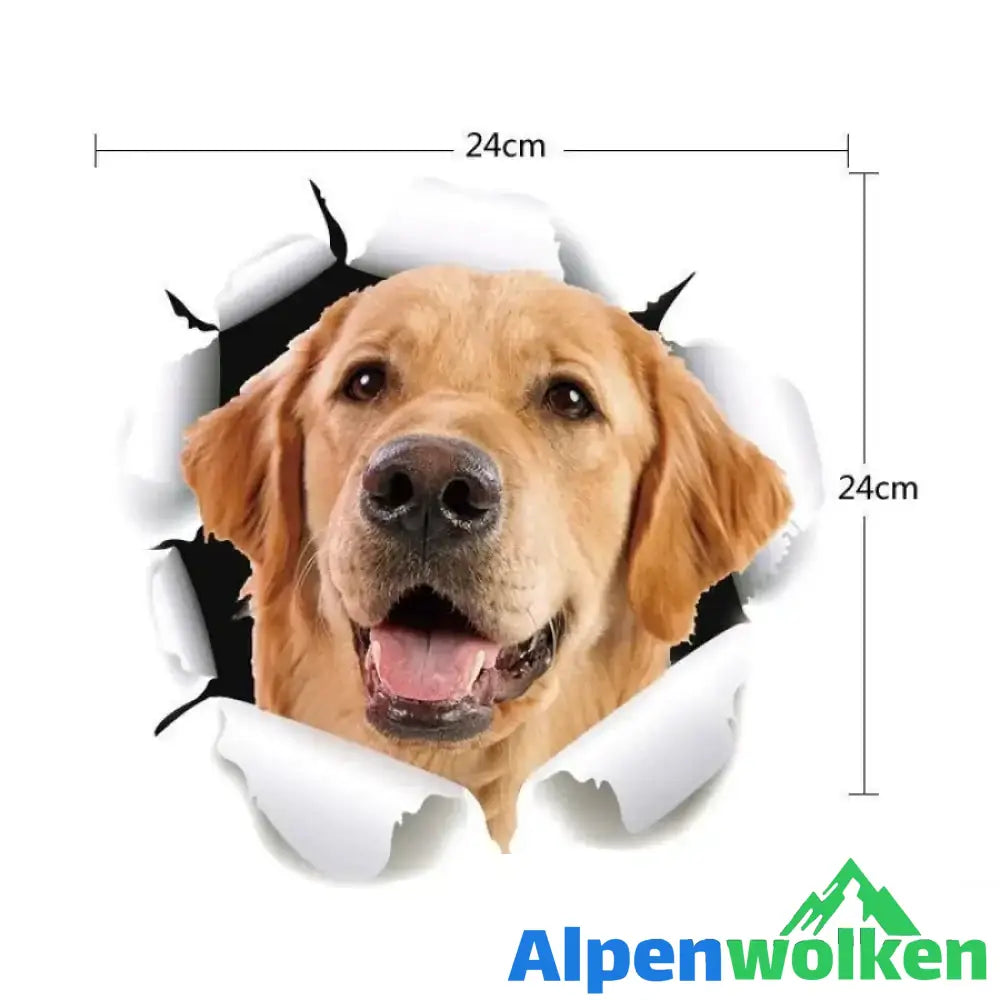 Alpenwolken - 3D-Simulation Niedliche kreative Autoaufkleber Hunde