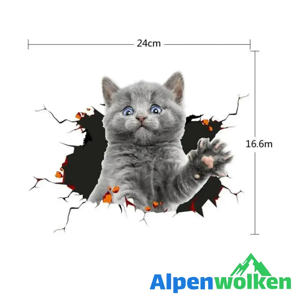 Alpenwolken - 3D-Simulation Niedliche kreative Autoaufkleber Katze 1