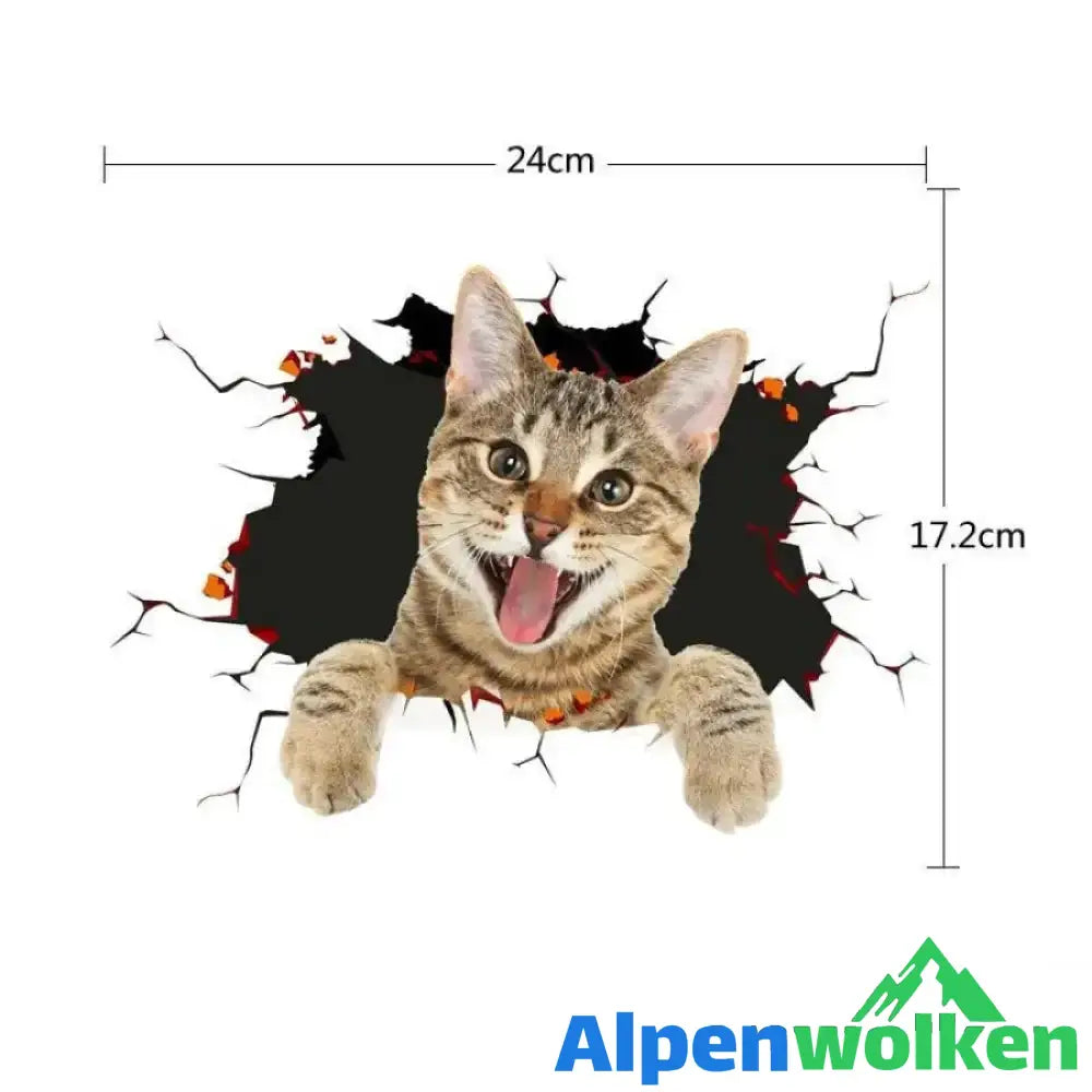 Alpenwolken - 3D-Simulation Niedliche kreative Autoaufkleber Katze 2