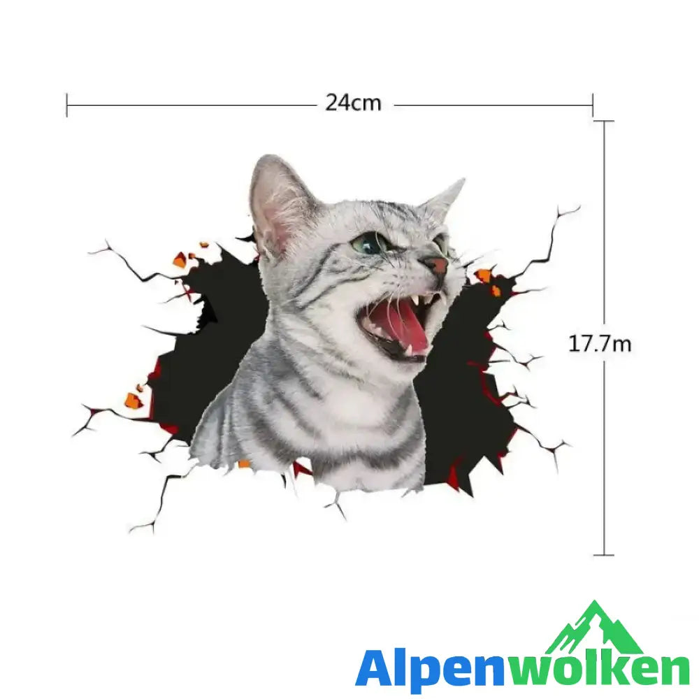 Alpenwolken - 3D-Simulation Niedliche kreative Autoaufkleber Katze 4