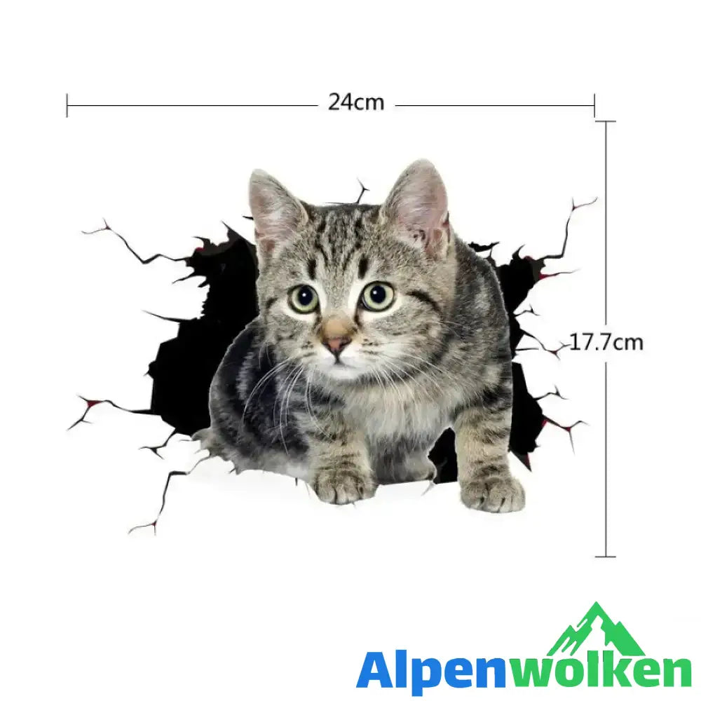 Alpenwolken - 3D-Simulation Niedliche kreative Autoaufkleber Katze 6