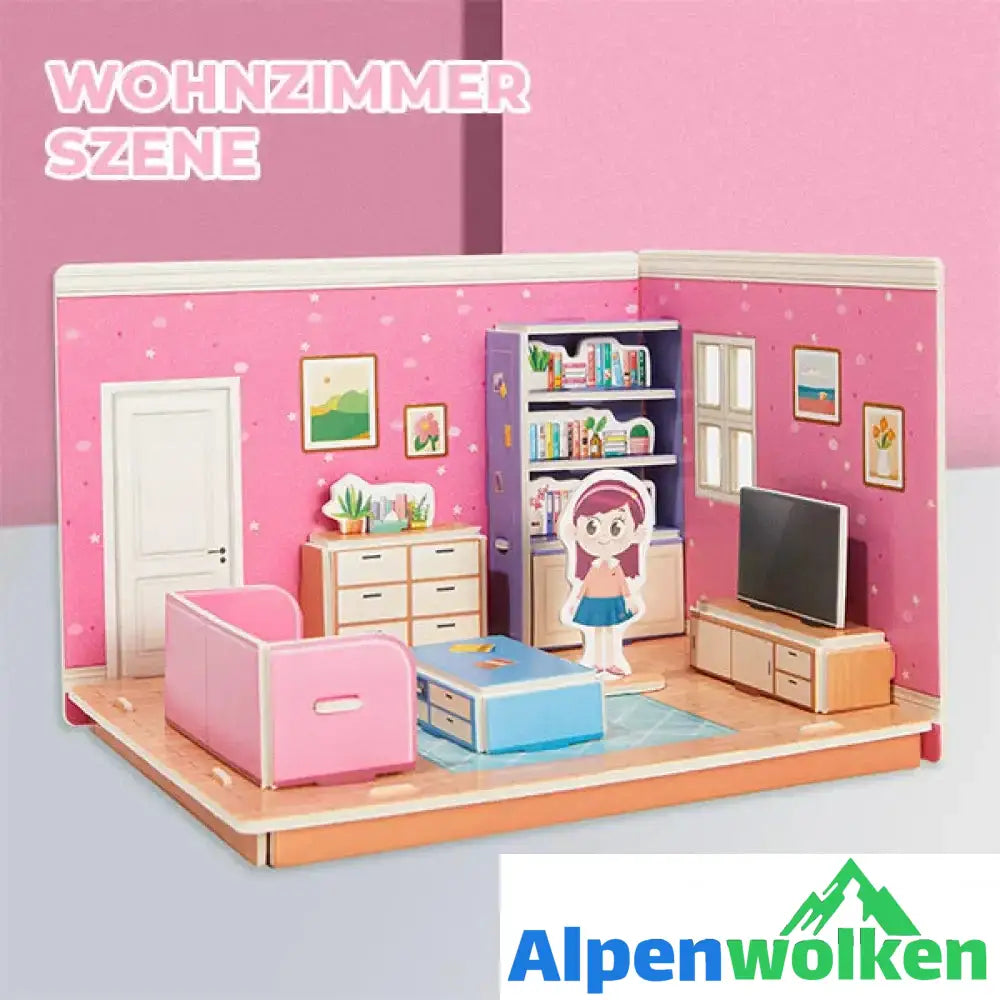 Alpenwolken - 3D Stereoskopisches Puzzle WOHNZIMMER