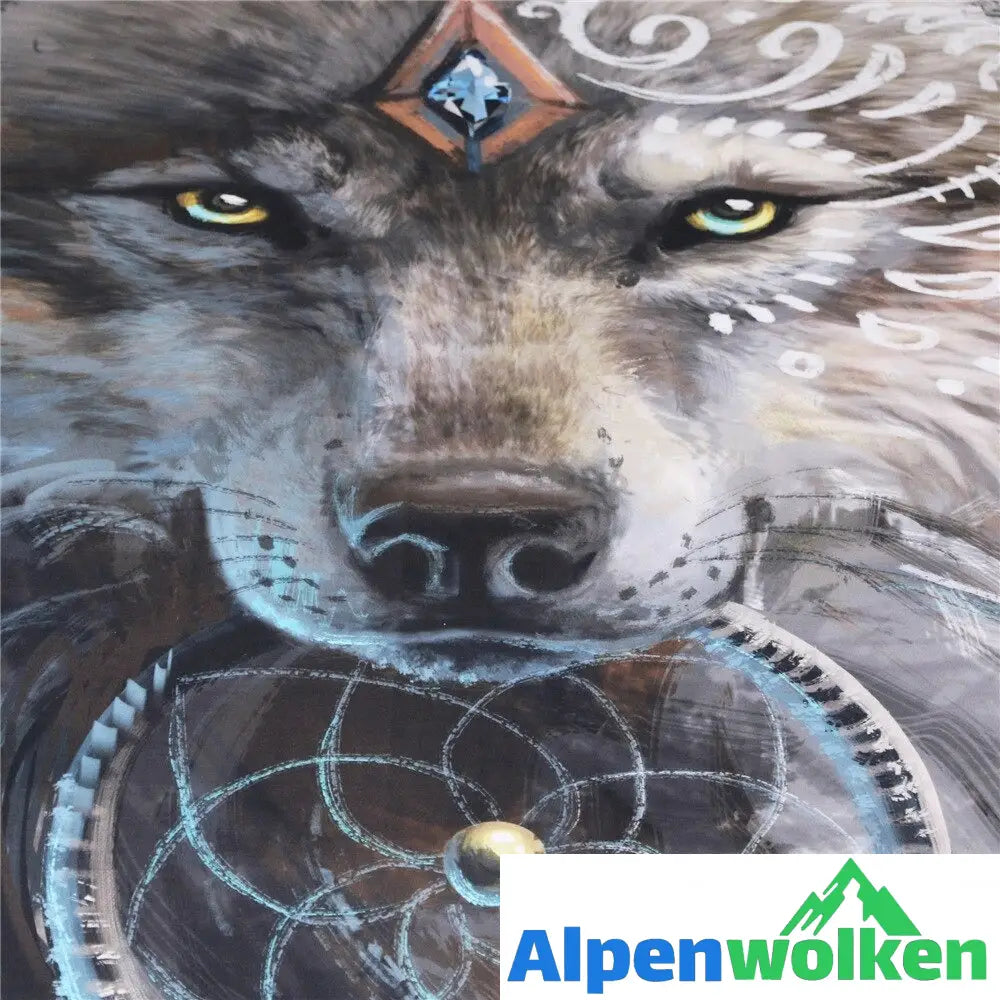 Alpenwolken - 3D Wolf Bettbezug