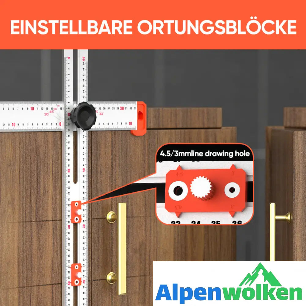 Alpenwolken - 4-IN-1 Bohrer-Positionierungslineal