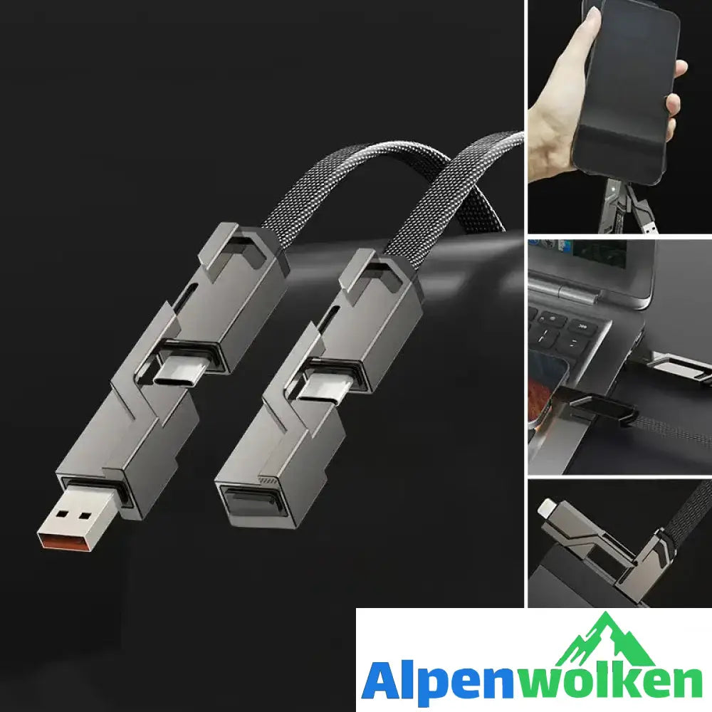 Alpenwolken - 4-in-1 geflochtenes Anti-Verwicklungs-Ladekabel