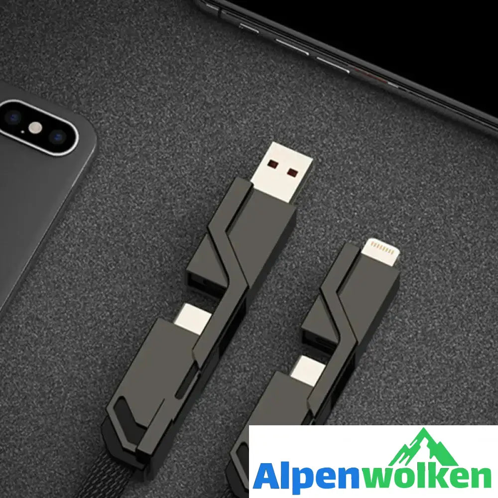 Alpenwolken - 4-in-1 geflochtenes Anti-Verwicklungs-Ladekabel