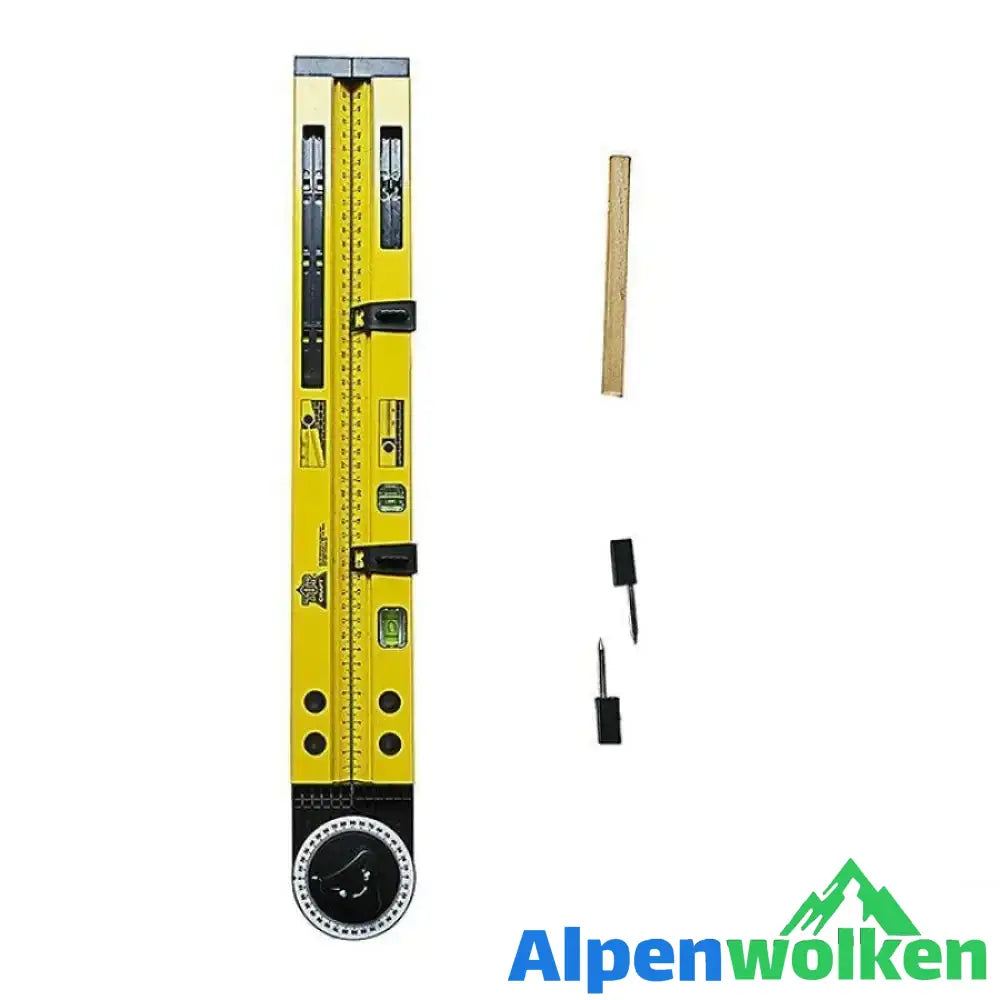 Alpenwolken - 4-in-1-Kompass-Winkelmesser aus Aluminiumlegierung