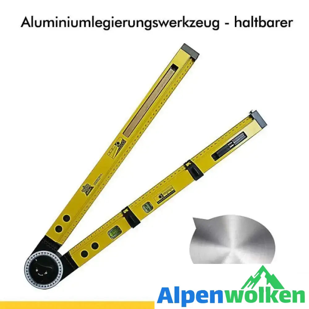 Alpenwolken - 4-in-1-Kompass-Winkelmesser aus Aluminiumlegierung