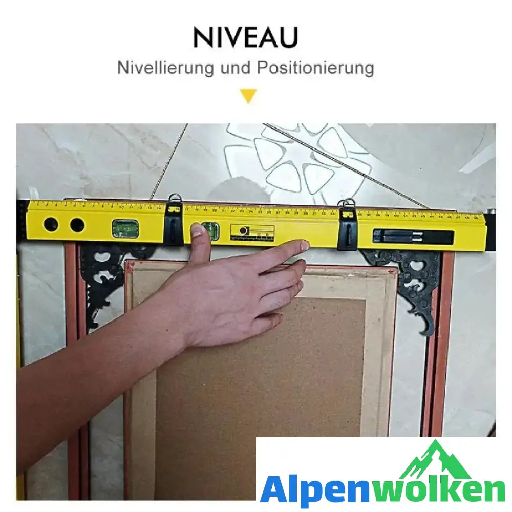 Alpenwolken - 4-in-1-Kompass-Winkelmesser aus Aluminiumlegierung