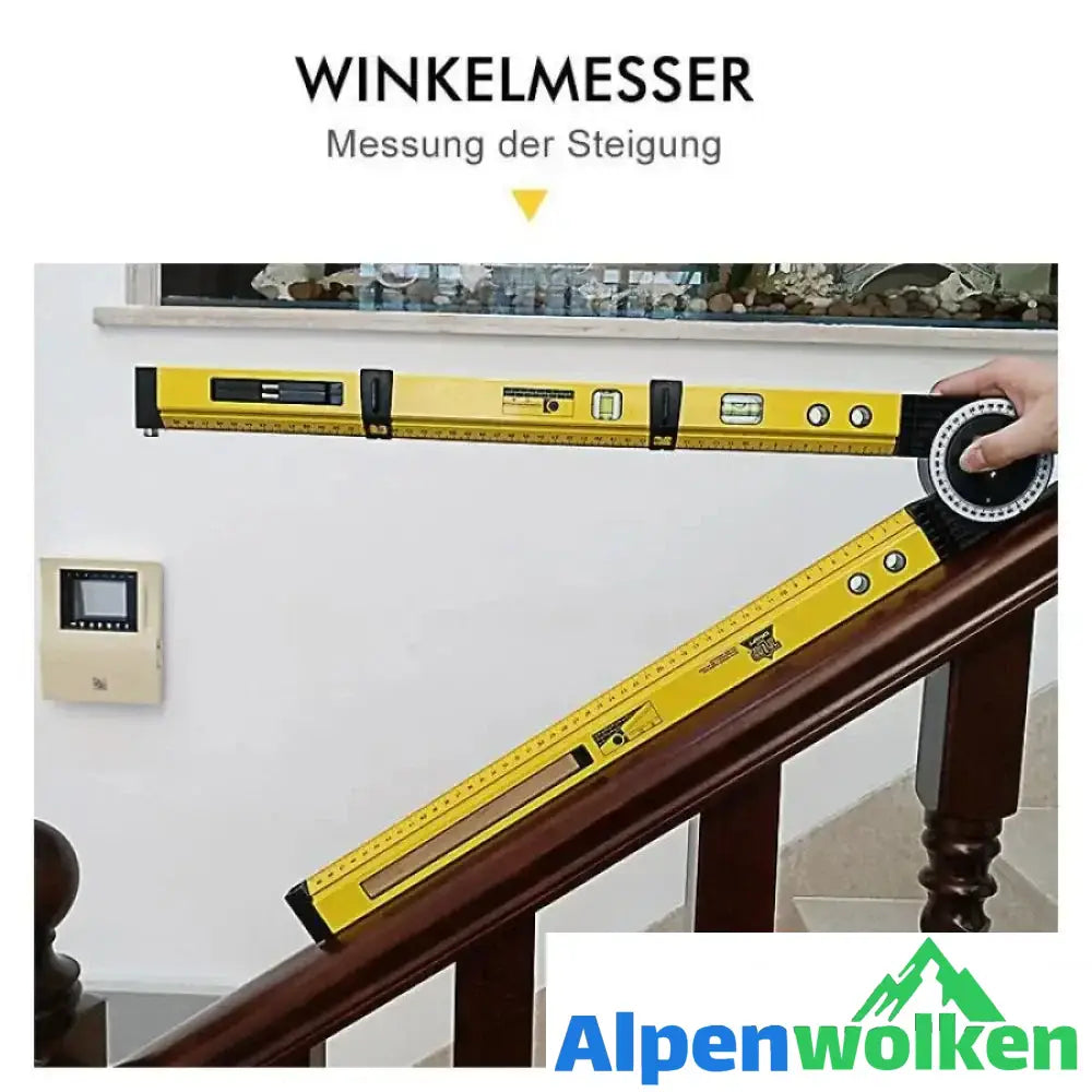 Alpenwolken - 4-in-1-Kompass-Winkelmesser aus Aluminiumlegierung