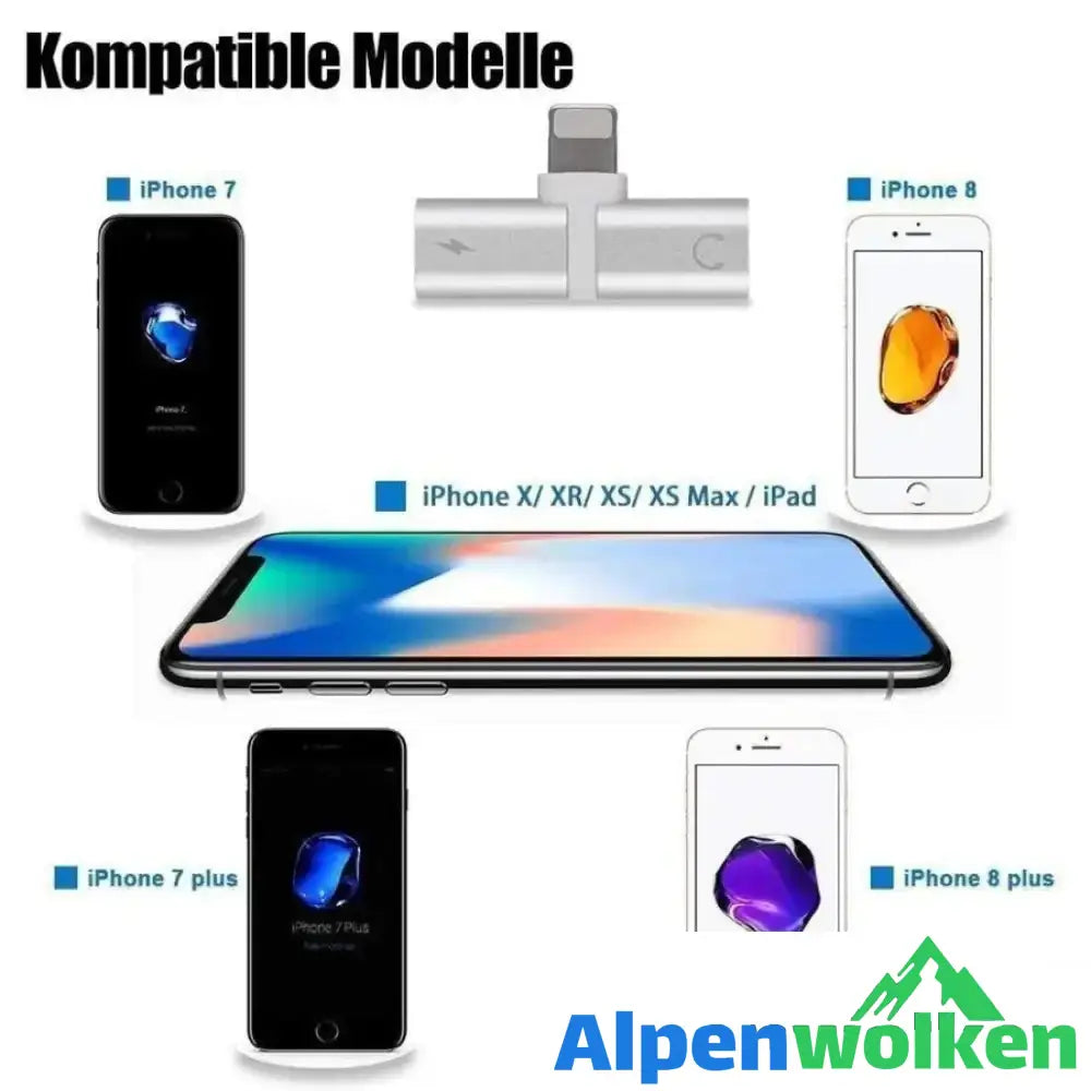 Alpenwolken - 4 in 1 Kopfhörer Blitzadapter für iPhone