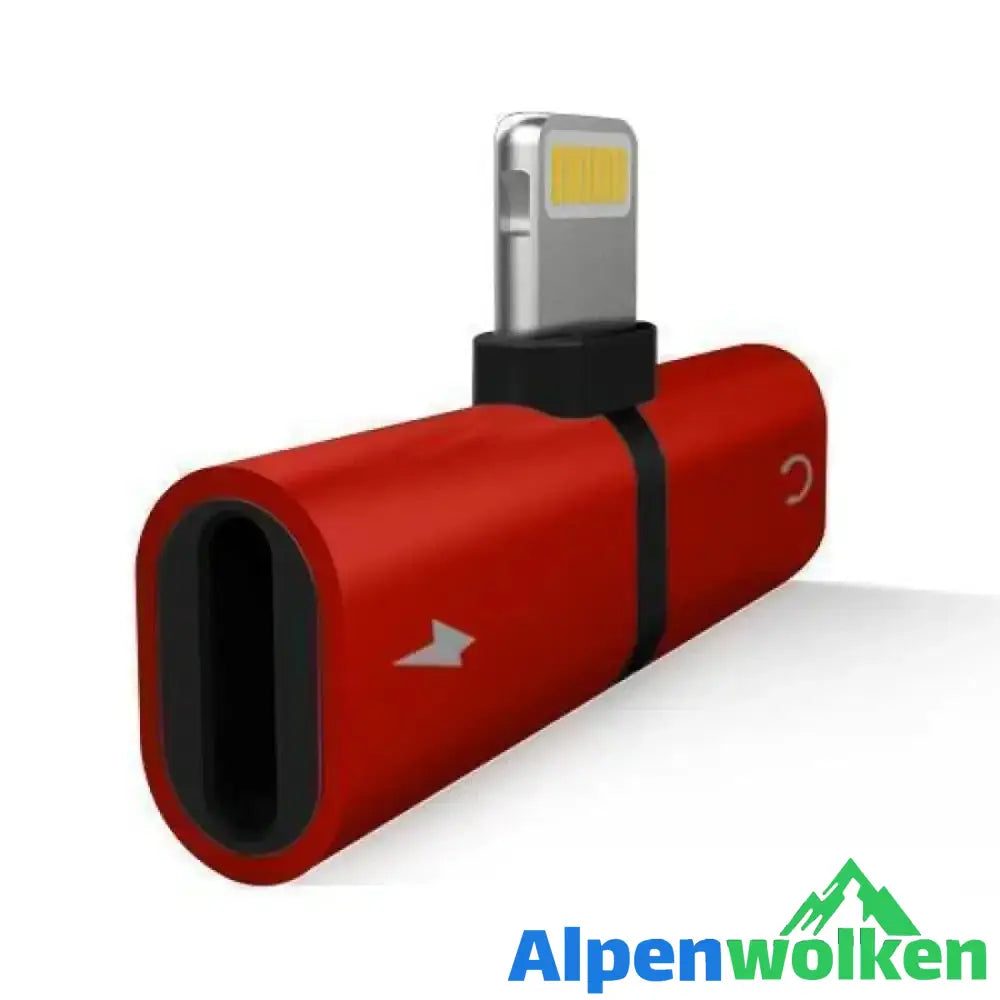 Alpenwolken - 4 in 1 Kopfhörer Blitzadapter für iPhone rot Blitzadapter + Blitzadapter