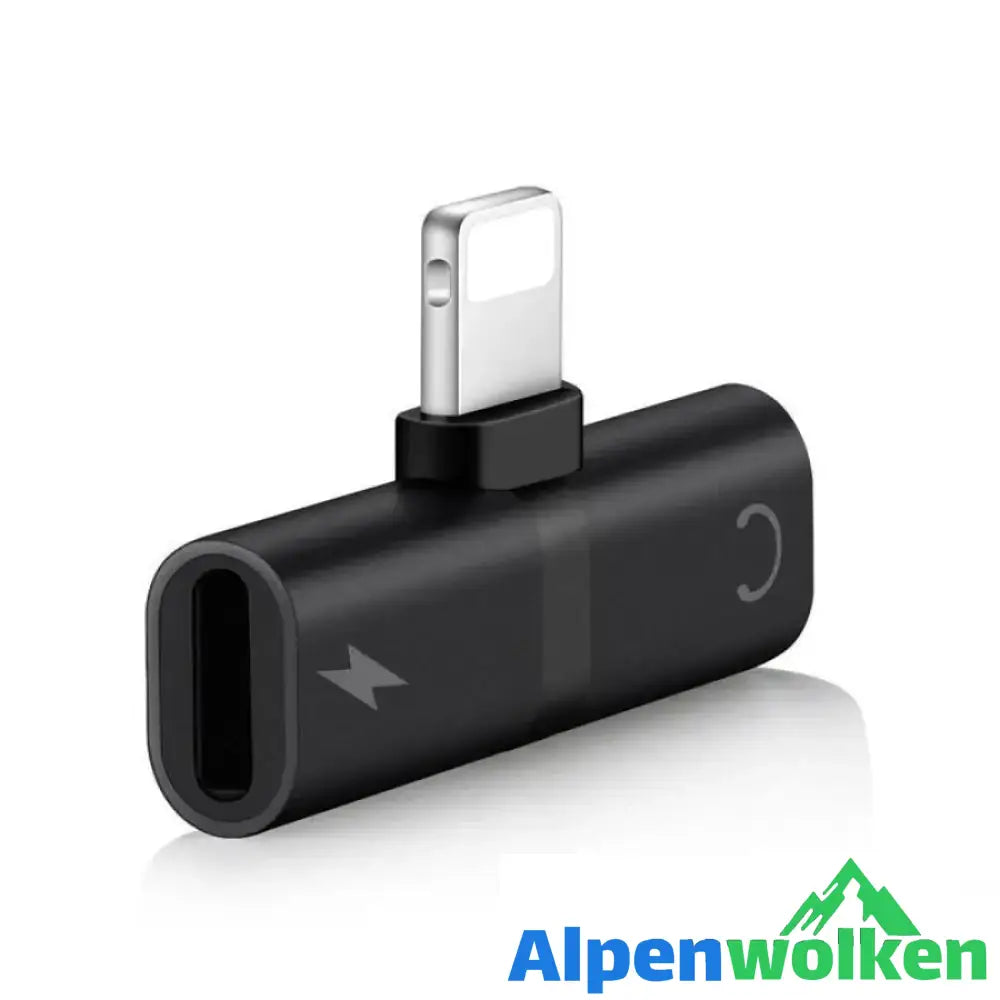 Alpenwolken - 4 in 1 Kopfhörer Blitzadapter für iPhone schwarz Blitzadapter + Blitzadapter