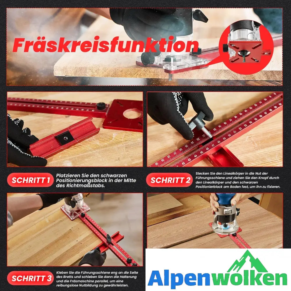 Alpenwolken - 4 in 1 Oberfräse Fräsen Nut Halterun