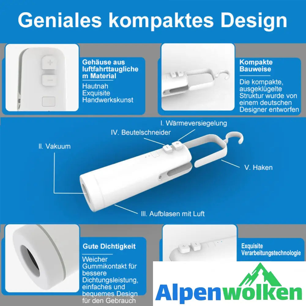 Alpenwolken - 4 in 1 tragbares elektrisches Vakuumversiegelungsgerät