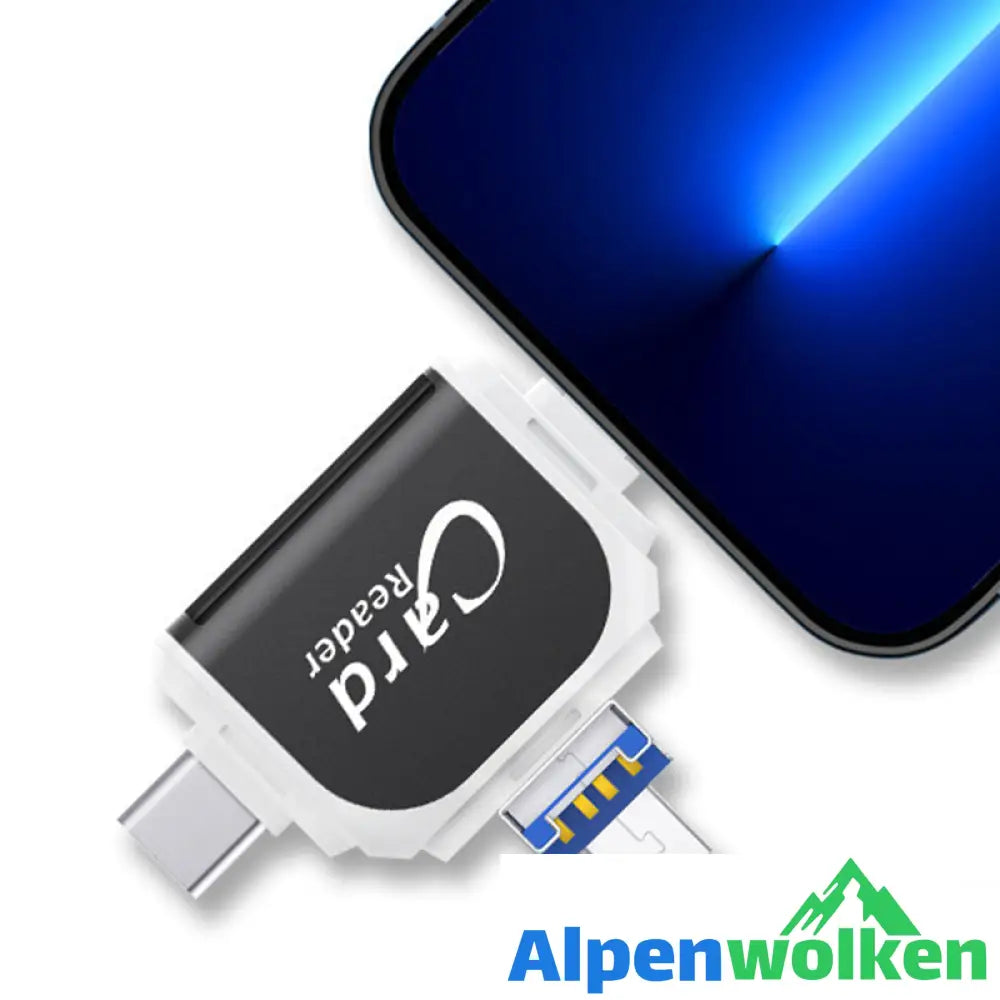 Alpenwolken - 4-in-1-Universal-SD-TF-Kartenleser mit mehreren Anschlüssen