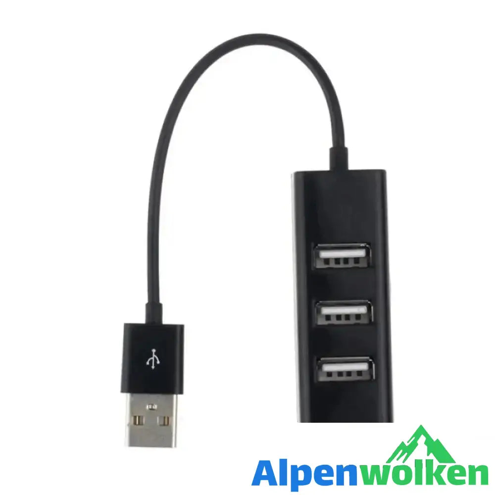 Alpenwolken - 4 Ports LED USB 3.0-Adapter-Hub Ein- / Ausschalter für PC Laptop BK (4 USB-Ports-Hubadapter, Schwarz)