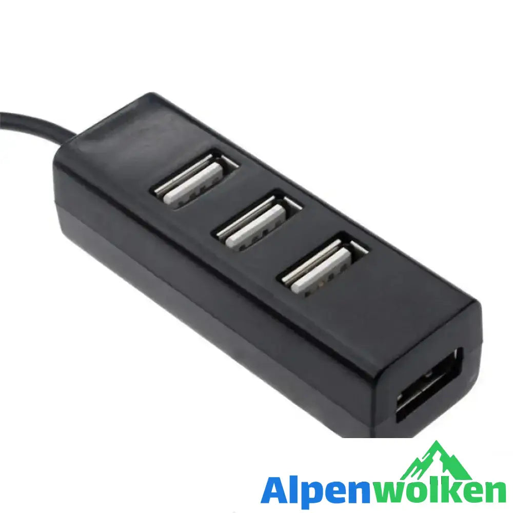 Alpenwolken - 4 Ports LED USB 3.0-Adapter-Hub Ein- / Ausschalter für PC Laptop BK (4 USB-Ports-Hubadapter, Schwarz)