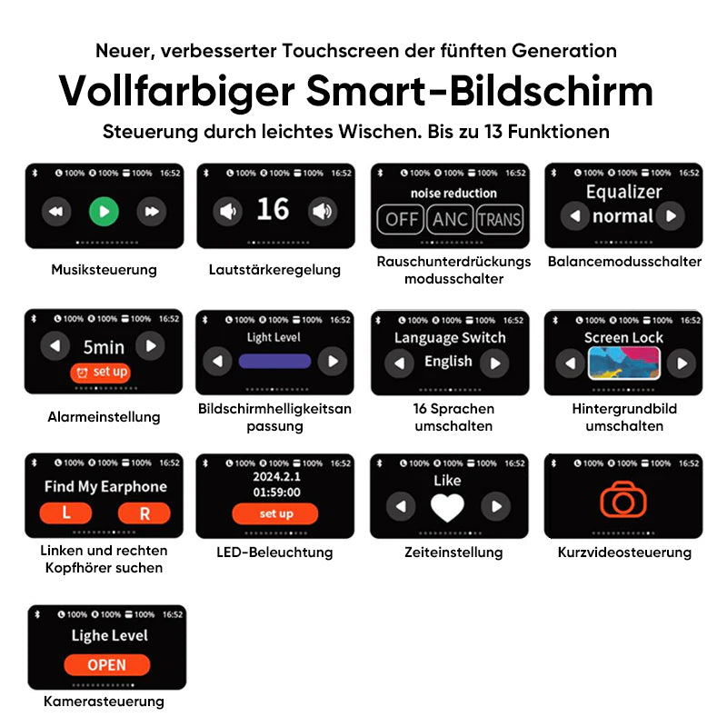 Alpenwolken - Bluetooth-Ohrhörer mit Geräuschunterdrückung