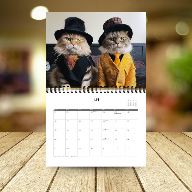 Alpenwolken - 2025 Stilvoller Katzenkalender/Geschenk für Katzenliebhaber