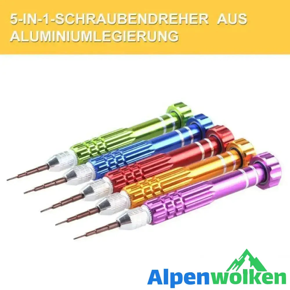 Alpenwolken - 5 in 1 Präzision Torx-Schraubendreher-Magnetsatz Handy-Uhr-Reparatur-Werkzeugsatz