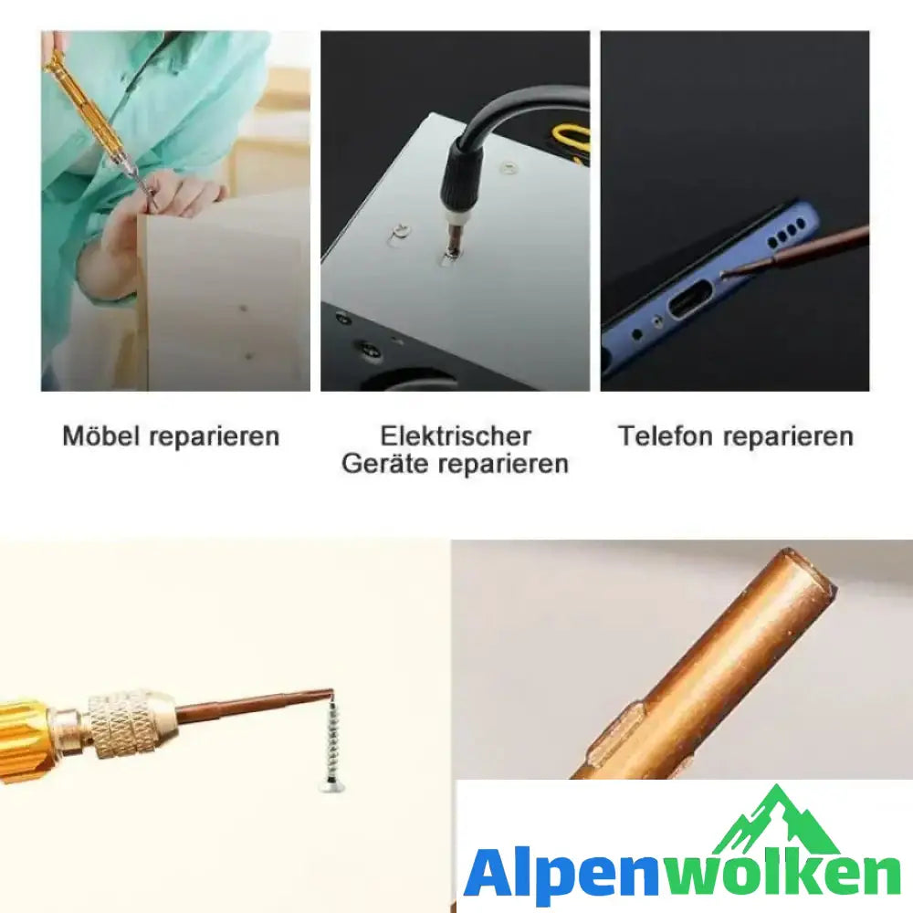 Alpenwolken - 5 in 1 Präzision Torx-Schraubendreher-Magnetsatz Handy-Uhr-Reparatur-Werkzeugsatz