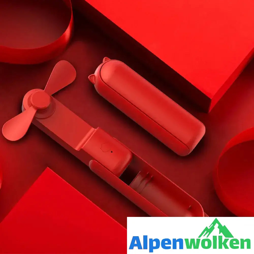 Alpenwolken - ✨50% Rabatt✨2 in 1 Tragbarer Handventilator Rot