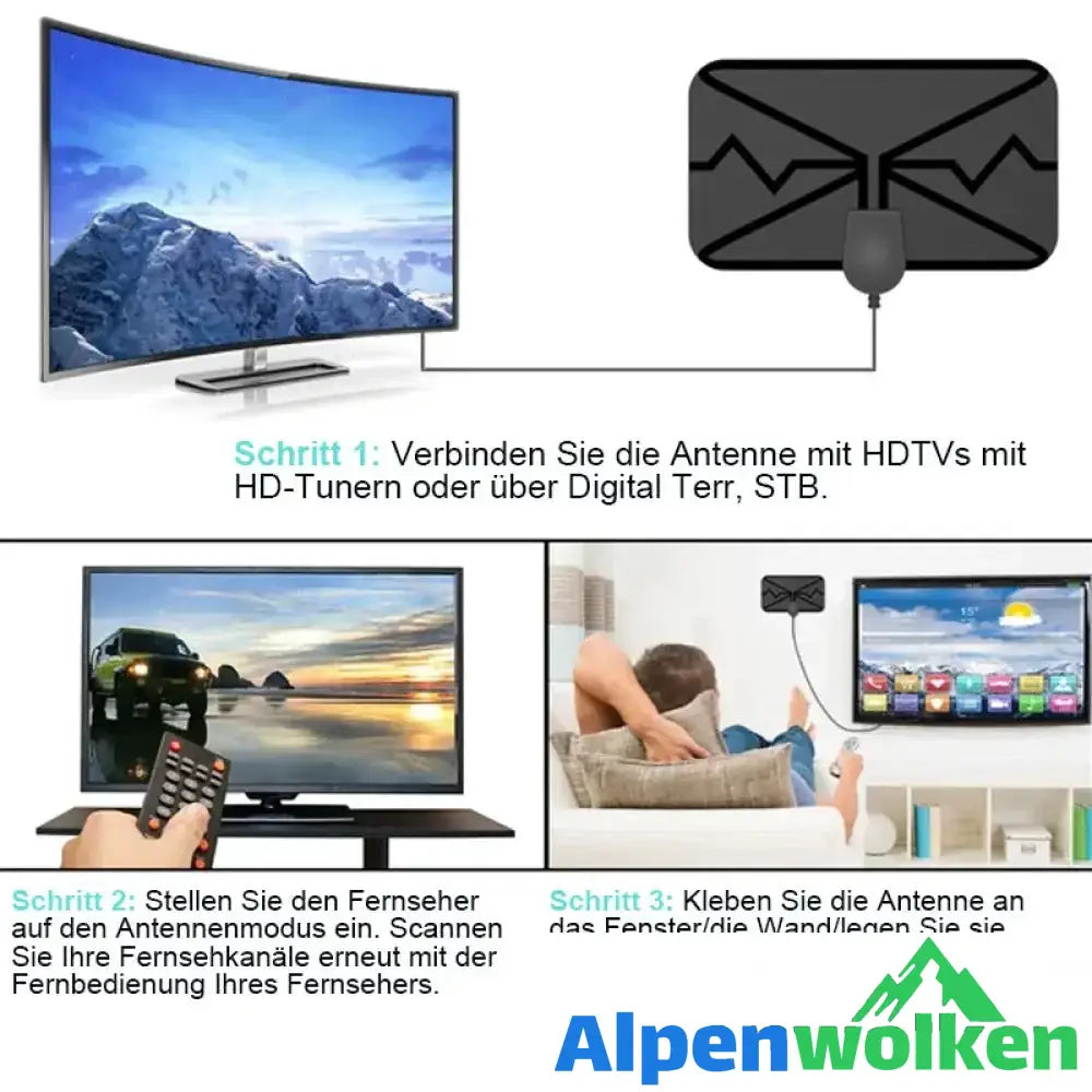 Alpenwolken - 🎁50% Rabatt🔥2023-Upgrade DIGITALE HDTV-ANTENNE 4K