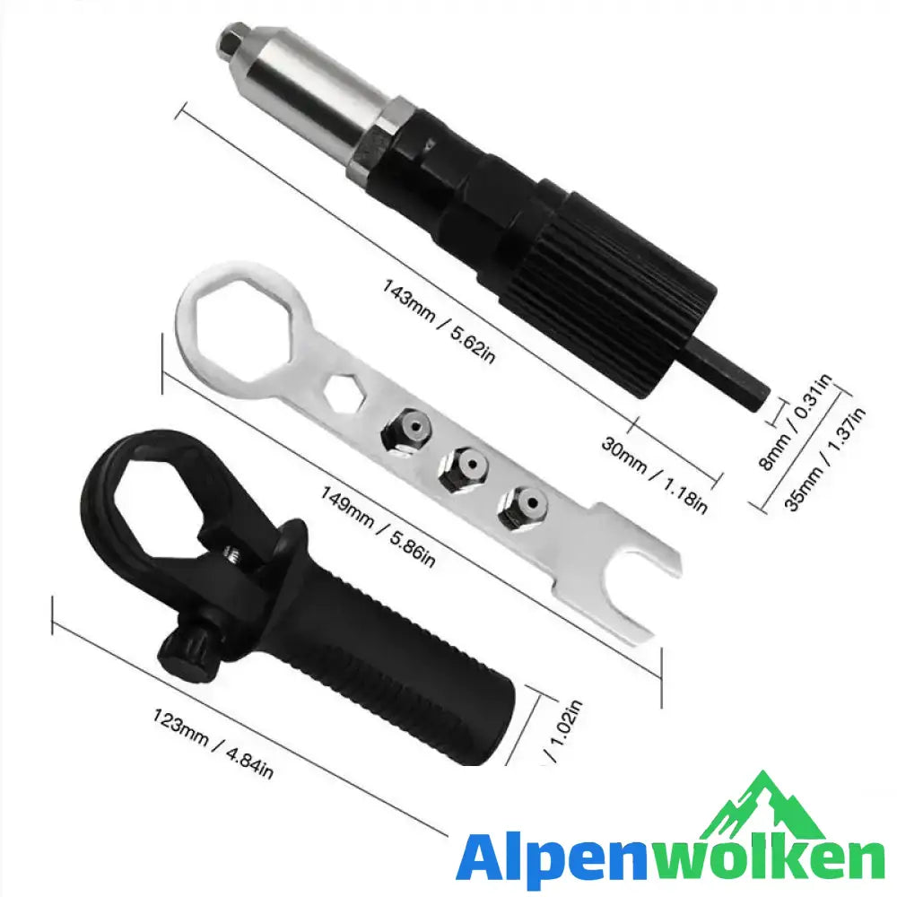 Alpenwolken - 【🔥50% RABATT 🔥】Professionelles Nietpistolen-Adapter-Kit 🛠Mit 4 Stk. Verschiedene Düsenschrauben Nietgewehradapter