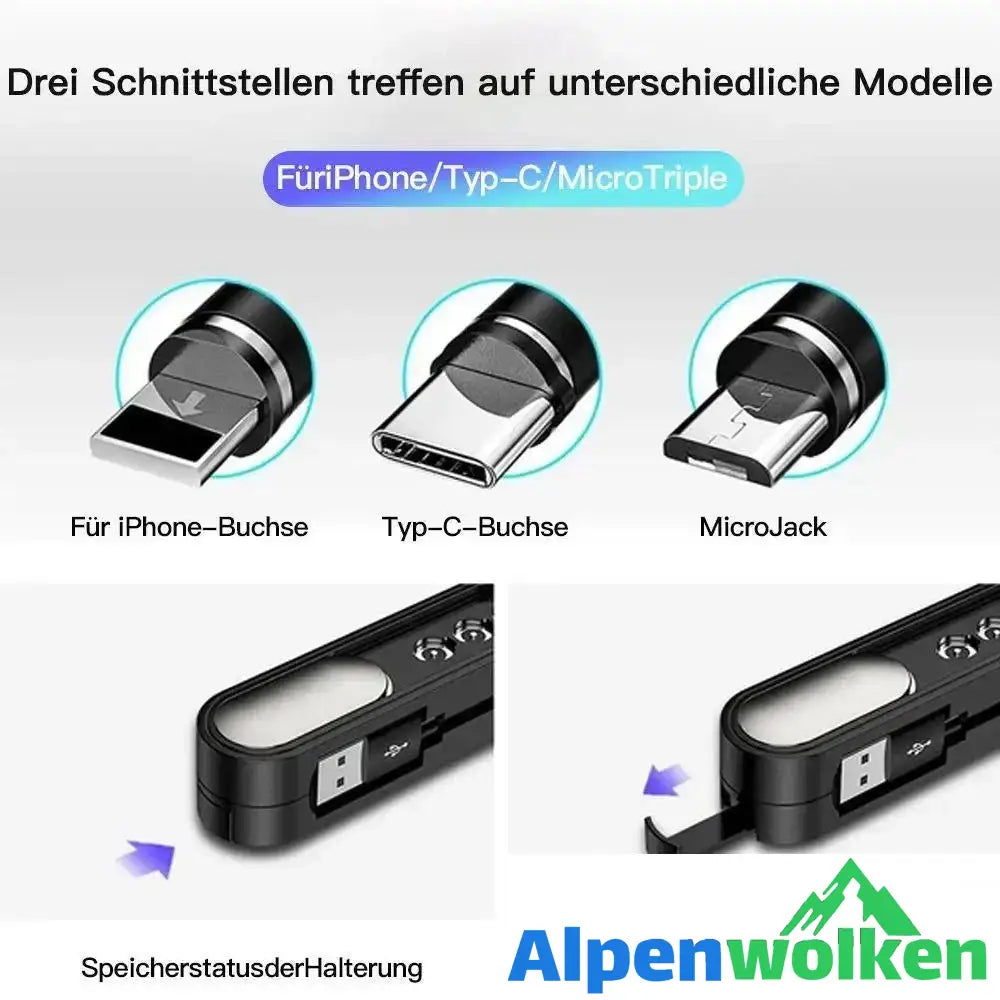 Alpenwolken - 🔥50% Rabatt🔥Schickplatz 3-in-1 magnetisches tragbares Ladekabel