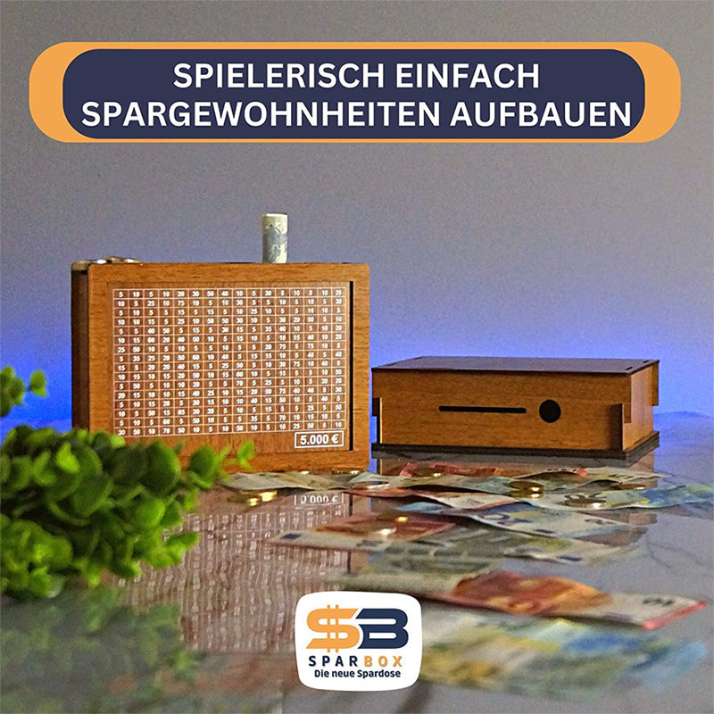 Alpenwolken - Sparschwein aus Holz mit Zähler