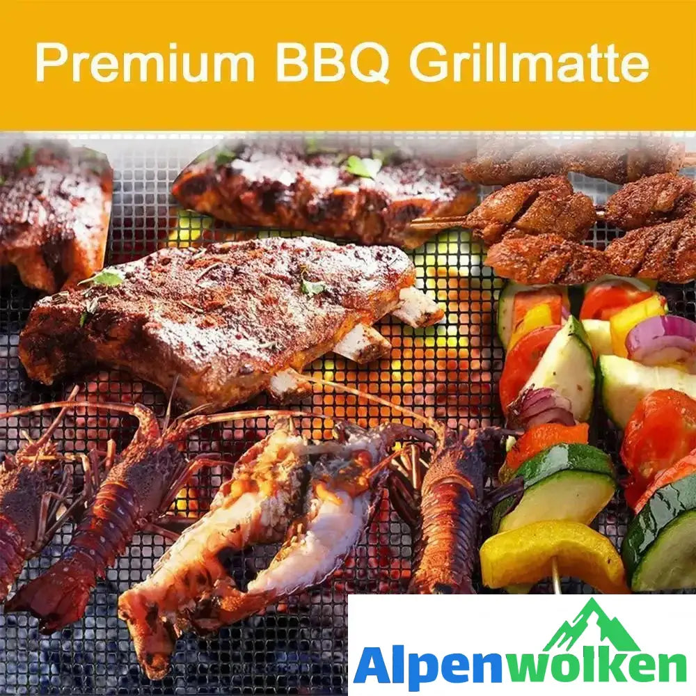 Alpenwolken - 🔥55% Rabatt🔥Teflon Netz Grillmatte antihaft wiederverwendbar, eckig 33x40 cm, 1/3 pc