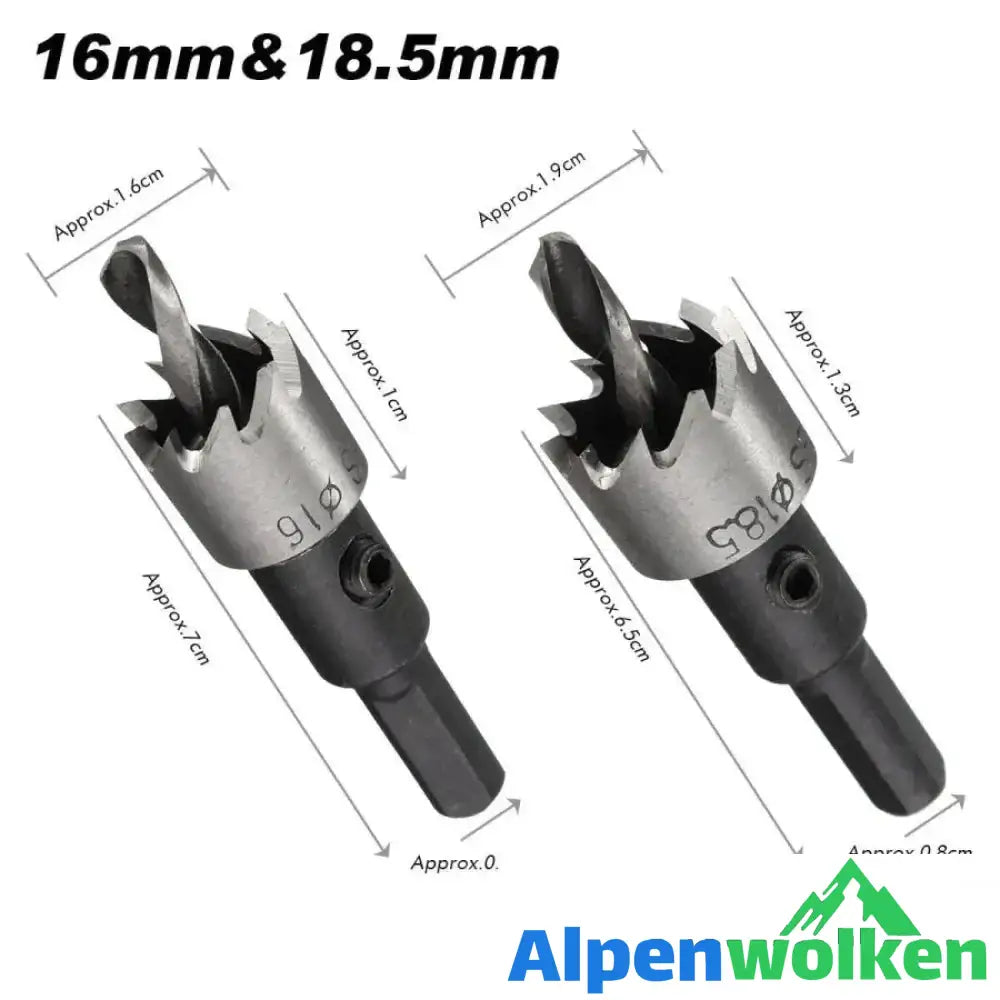 Alpenwolken - 5PCS Carbide Spitze HSS Bohrer Lochsäge Set Edelstahl Metall Legierung 16-30mm