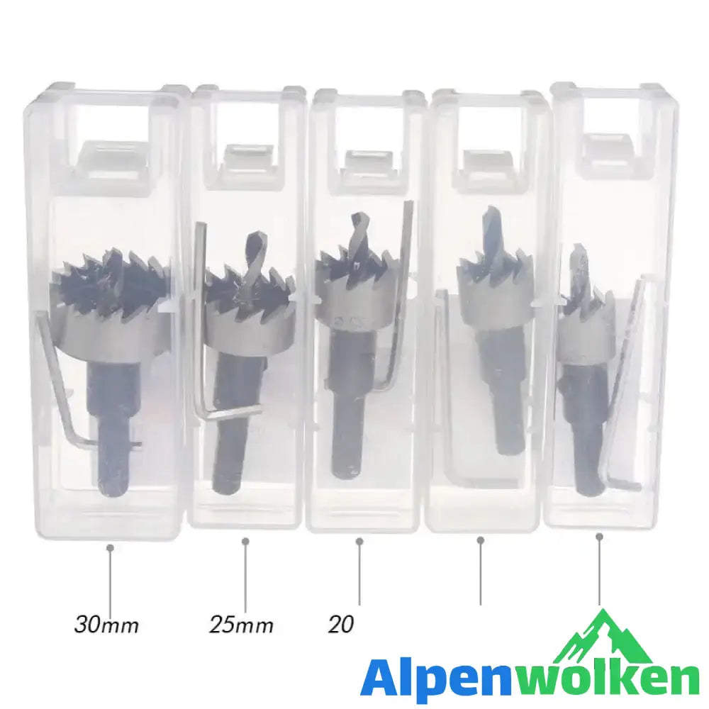 Alpenwolken - 5PCS Carbide Spitze HSS Bohrer Lochsäge Set Edelstahl Metall Legierung 16-30mm